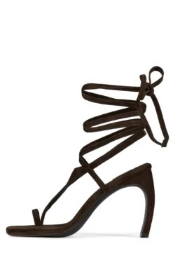 BON-BON -Jeffrey Campbell Store bon bon heeled sandal yyh brown suede 6 486141