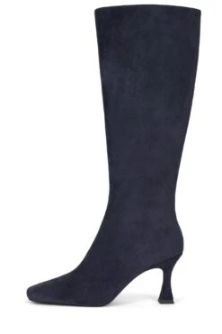 CHECK-MATE -Jeffrey Campbell Store check mate knee high boot yyh navy suede 6 845866