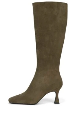 CHECK-MATE -Jeffrey Campbell Store check mate knee high boot yyh olive suede 6 501229