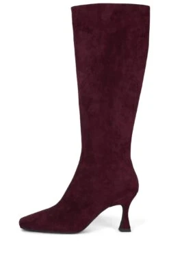 CHECK-MATE -Jeffrey Campbell Store check mate knee high boot yyh wine suede 6 509772