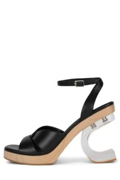 COMPENSATE -Jeffrey Campbell Store compensate heeled sandal dv black 6 591944