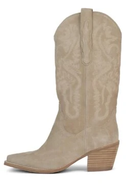 DAGGET -Jeffrey Campbell Store dagget mid calf boot st sand suede 6 512661
