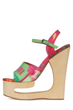 Jeffrey Campbell FLAG-GIRL -Jeffrey Campbell Store flag girl platform sandal jeffrey campbell green bad girl combo 6 728642