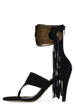 I-DARE-U -Jeffrey Campbell Store i dare u heeled sandal dv black suede 6 298417