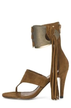 I-DARE-U -Jeffrey Campbell Store i dare u heeled sandal dv khaki suede 6 492386