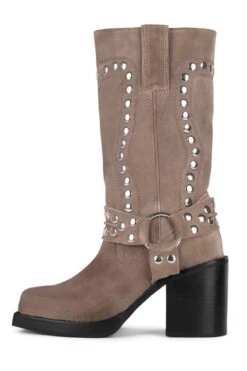 JUVENILE-S -Jeffrey Campbell Store juvenile s mid calf boot hs taupe suede silver 5 987591