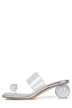 LATUS -Jeffrey Campbell Store latus heeled sandal yyh silver clear 6 419131