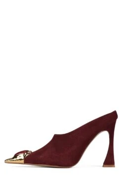 NAIAD -Jeffrey Campbell Store naiad st wine suede gold red 6 843918