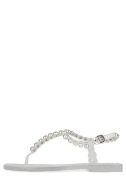 PEARLESQUE -Jeffrey Campbell Store pearlesque flat sandal jeffrey campbell clear 6 320694
