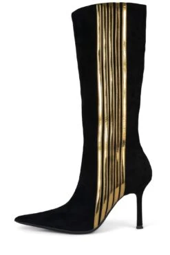 RACING -Jeffrey Campbell Store racing yyh black suede gold 6 218496