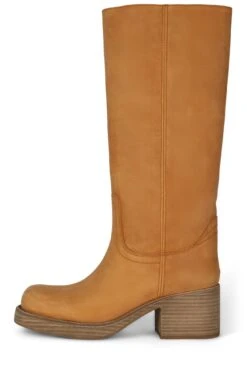 REFLECT-TN -Jeffrey Campbell Store reflect tn knee high boot yyh orange distressed 6 280297