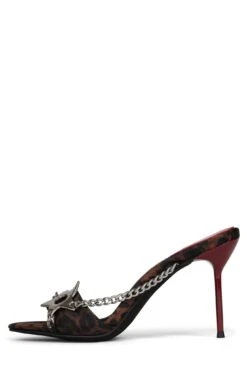 SOIRE-O -Jeffrey Campbell Store soire o heeled sandal yyh tan cheetah satin silver 6 586248