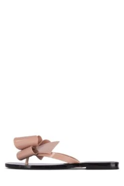 Jeffrey Campbell SUGARY -Jeffrey Campbell Store sugary flat sandal jeffrey campbell blush shiny black shiny 6 102153