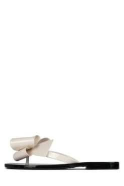Jeffrey Campbell SUGARY -Jeffrey Campbell Store sugary flat sandal jeffrey campbell cream shiny black shiny 6 964601