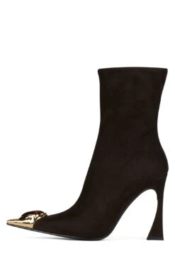 THE-STONE -Jeffrey Campbell Store the stone heeled boot st espresso su gold tortoise 6 134099