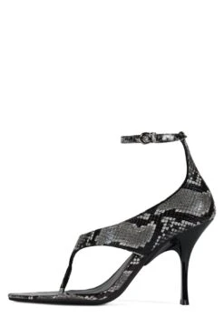 YSABELA -Jeffrey Campbell Store ysabela heeled sandal st grey black python 6 806308